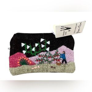 Artesania Sorata Handmade Bolivian Folk Art Coin Purse Pouch-Alpaca Fibers